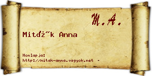 Miták Anna névjegykártya